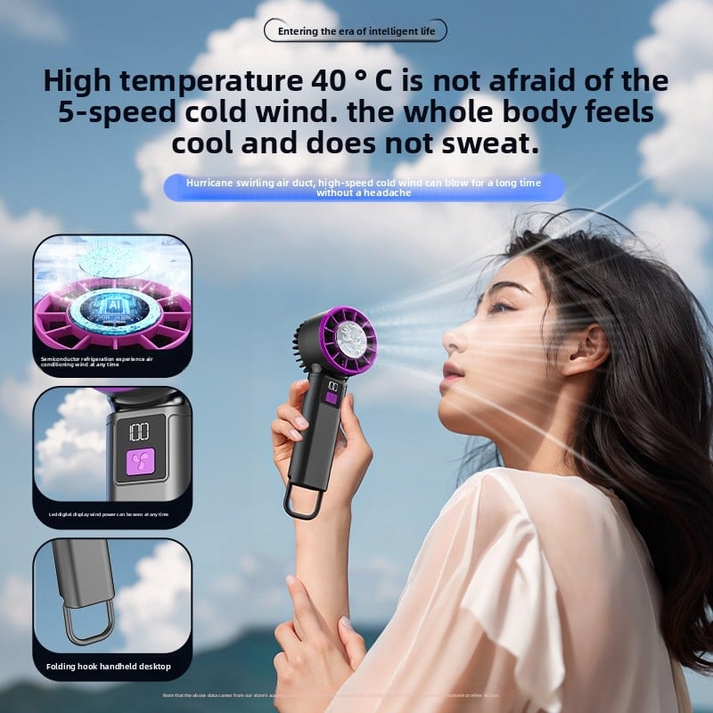 🌬️ Ventilateur Refroidissant Portable Apricot White TM – La Fraîcheur GLACIALE dans votre Main ! 🌬️